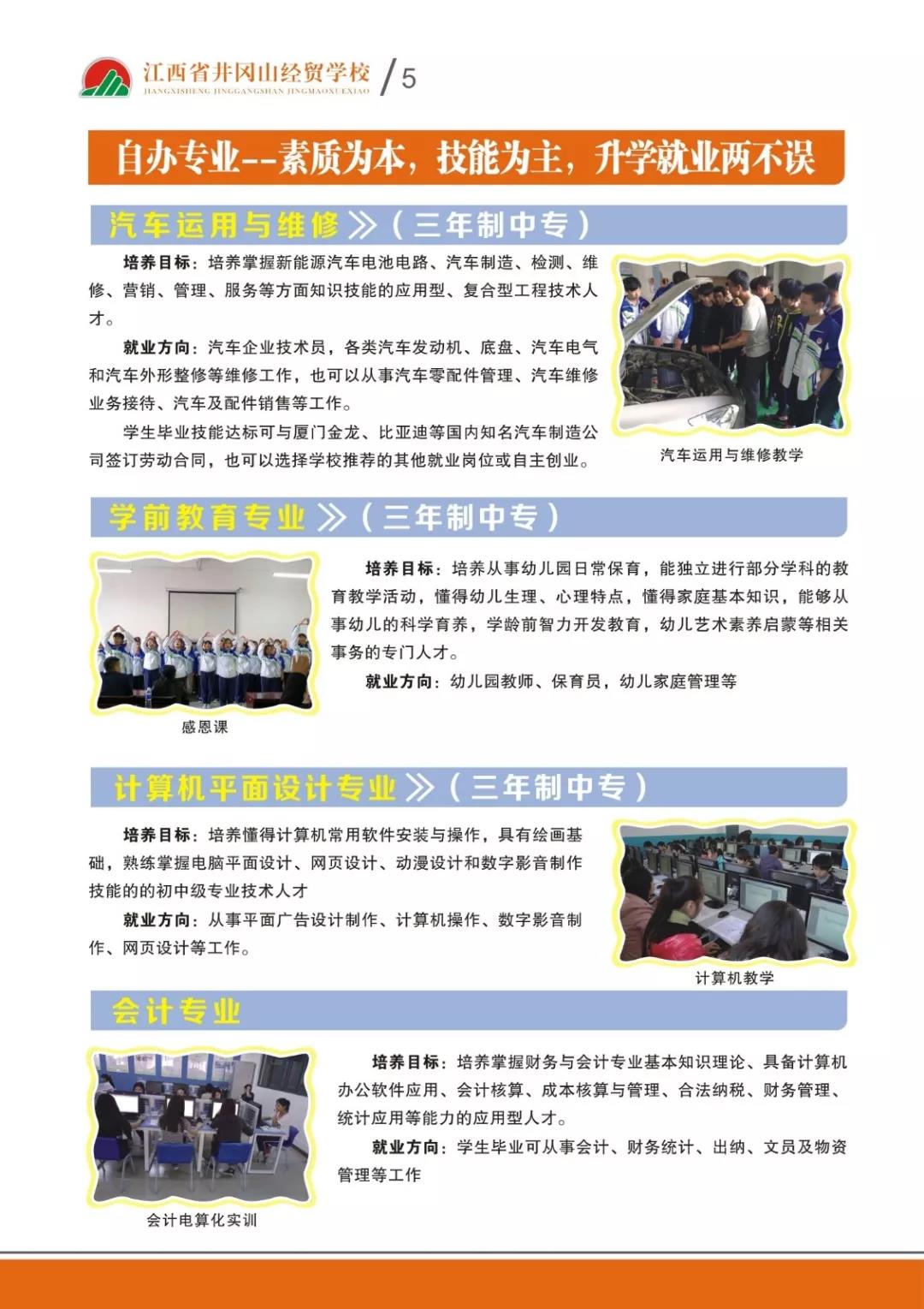 江西省井岡山經(jīng)貿(mào)學(xué)校招生專業(yè)