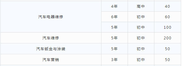 湖南省汽車技師學(xué)院、招生計(jì)劃