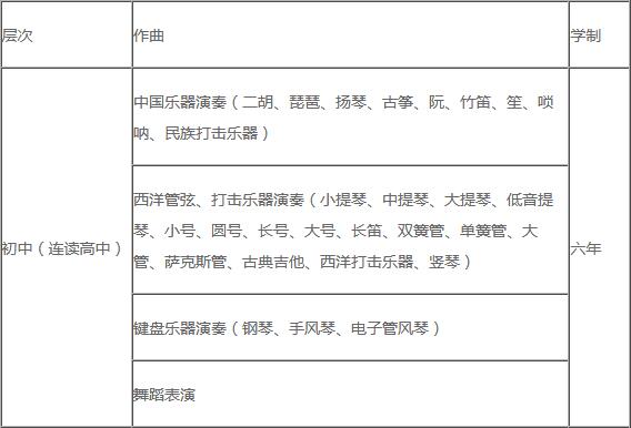 武漢音樂學院附中有哪些專業(yè)、招生專業(yè)
