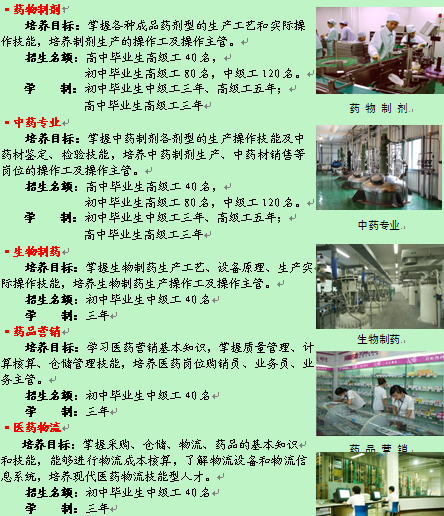 西安利君醫(yī)藥技工學(xué)校招生專業(yè)